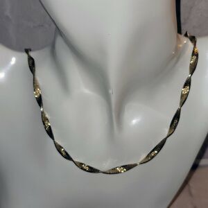 Vintage 2000 Gold Vermeil KC .925 Sterling Silver 20" Herringbone Necklace Italy